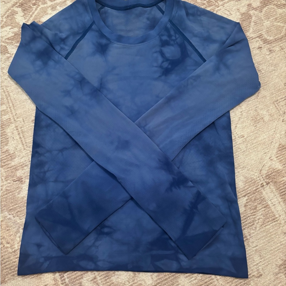 Blue Tie-Dye Long Sleeve Shirt